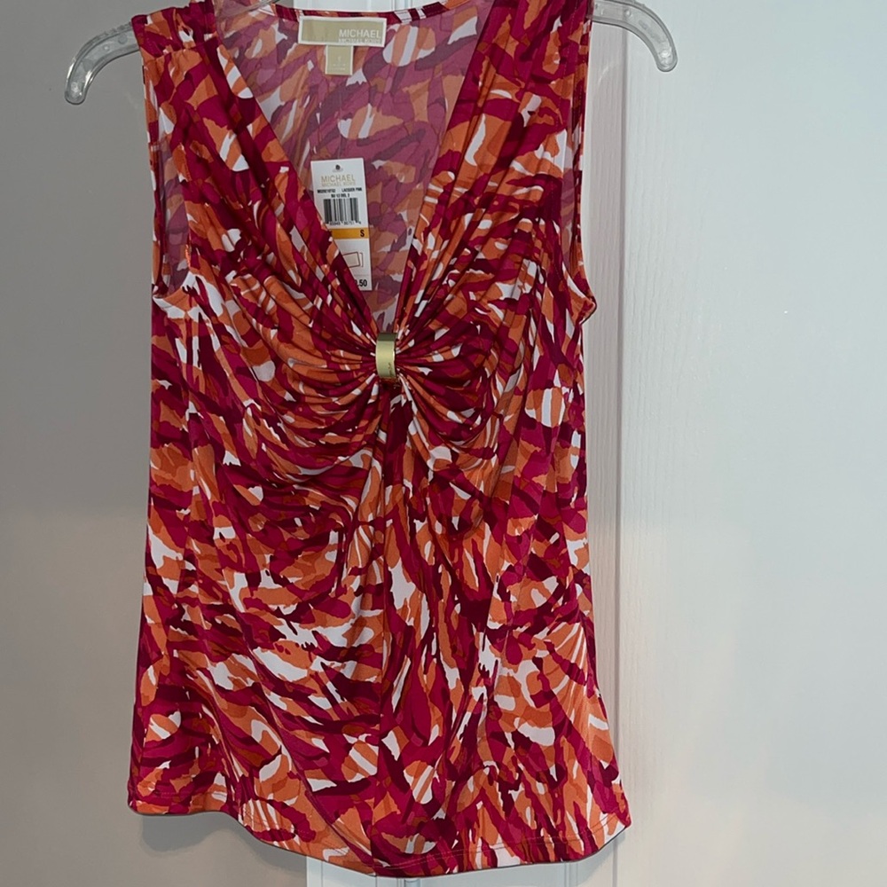 NWT Michael kors Small top pink watercolor top